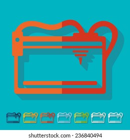 Flat design: 3D printer