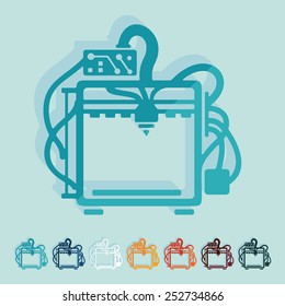 Flat design: 3D printer