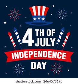 flat design 4th of July American Independence Day illustration