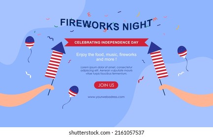 Flat design 4th of july banner template