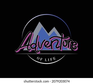 flat design about adventure mountain