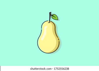 Flat design about pears suitable for pear products, fruit sellers, juice sellers etc.