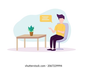Flat design about people talking