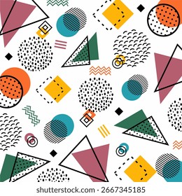 Flat design abstract background with colorful shapes