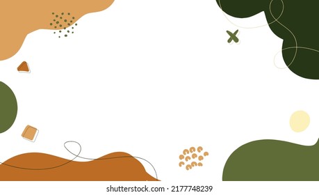 Flaches Design abstrakter Hintergrund mit Memphis-geometrischer und Naturelementfarbe