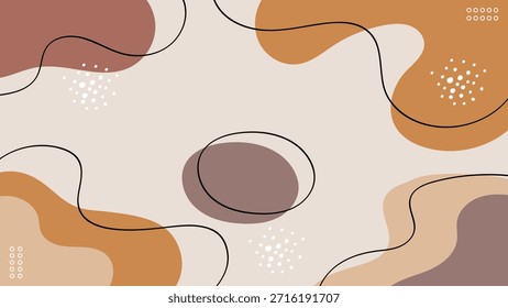 Diseño plano Fondo Abstractas Formas orgánicas Earth Tones Anuncio contemporáneo. Ilustración vectorial
