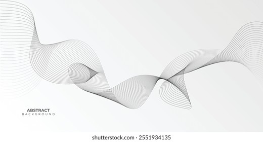 Flat Design Abstract background with Special black wavy lines