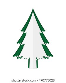 flat design abstract christmas tree icon vector illustration