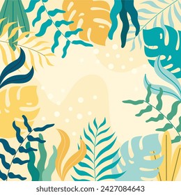 Fondo floral abstracto del diseño plano