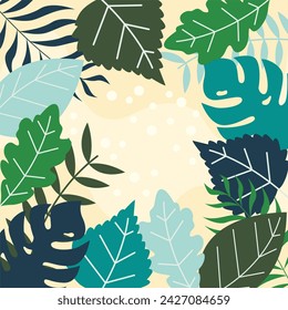 Flat design abstract floral background