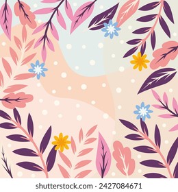 Fondo floral abstracto del diseño plano