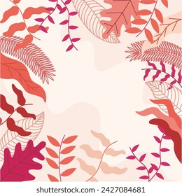 Flat design abstract floral background