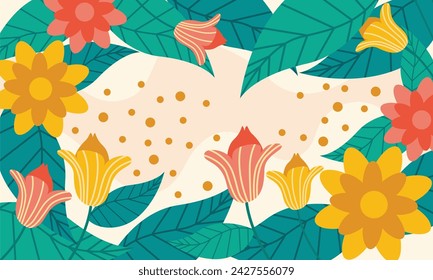 Flat design abstract floral background