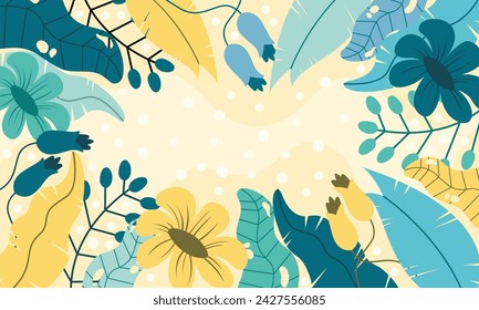 Flat design abstract floral background