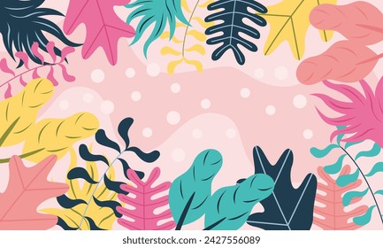 Flat design abstract floral background