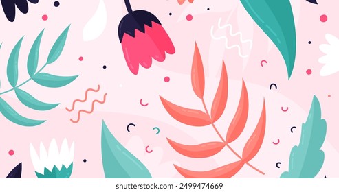 Flat design abstract floral background vector design in eps 10