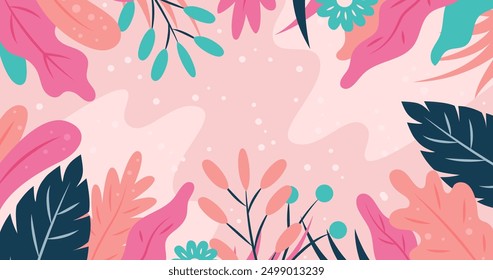 Diseño plano diseño de Vector de Fondo de pantalla floral abstracto en eps 10
