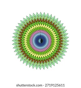 Patrón de mandala geométrico abstracto de diseño plano con detalles intrincados y Elementos florales.