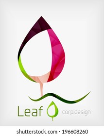 Flat Design Abstract Leaf Shape Concept. Nature template