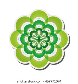flat design abstract leaves nature icon vector illustration