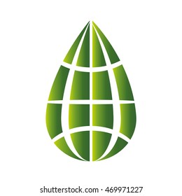 flat design abstract leaves nature icon vector illustration