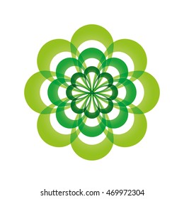 flat design abstract leaves nature icon vector illustration