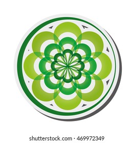 flat design abstract leaves nature icon vector illustration