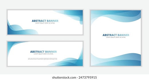 Flat design Abstract modern business background banner beautiful blue wave