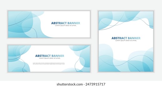 Flat design Abstract modern business background banner beautiful blue wave