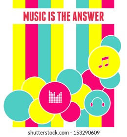 Flat Design Abstract Music Background