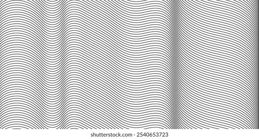 Fondo de contorno abstracto de diseño plano. Fondo de textura geométrica de patrón sin fisuras de línea en blanco y negro para diseño de telón de fondo o tela.
