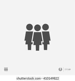 Flat design abstract people pictogram icon