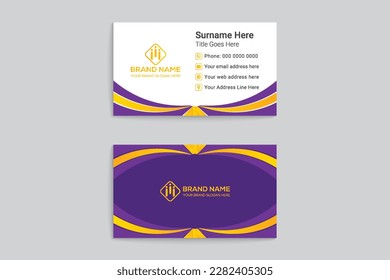 Flat design of abstract shapes business card template