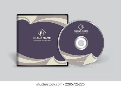Flat design of abstract shapes CD cover template