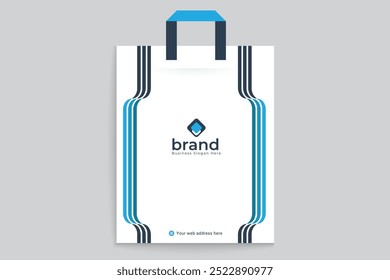 Design plano de formas abstratas modelo de saco de compras