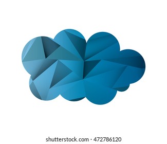 flat design abstract single cloud shape icon vector illustration