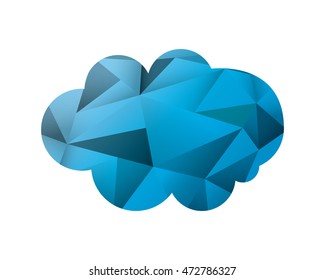 flat design abstract single cloud shape icon vector illustration