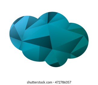 flat design abstract single cloud shape icon vector illustration