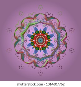 Flat design with abstract snowflakes isolated on background. Snowflake ornamental pattern. Snowflakes background. Snowflakes pattern. Vector illustration.