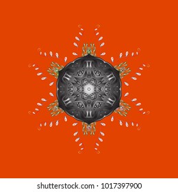 Flat design with abstract snowflakes isolated on background. Snowflakes background. Snowflake ornamental pattern. Vector illustration. Snowflakes pattern.