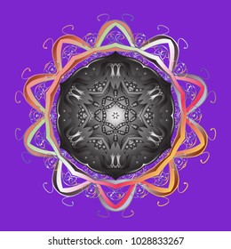 Flat design with abstract snowflakes isolated on colors background. Vector illustration. Snowflake colorful pattern. Snowflakes pattern. Vector snowflakes background.