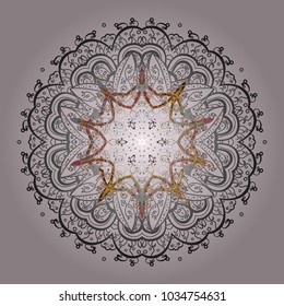 Flat design with abstract snowflakes isolated on background. Vector illustration. Snowflakes background. Snowflake ornamental pattern. Snowflakes pattern.