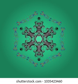 Flat design with abstract snowflakes isolated on background. Snowflake ornamental pattern. Vector illustration. Snowflakes background. Snowflakes pattern.
