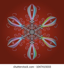 Flat design with abstract snowflakes isolated on colors background. Snowflake colorful pattern. Vector illustration. Vector snowflakes background. Snowflakes pattern.