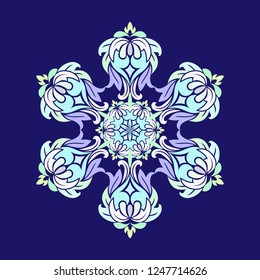 Flat design with abstract snowflakes isolated on colors background. Vector snowflakes background. Vector illustration. Used shades Pressed Rose