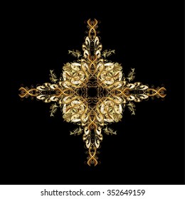 Flat design with abstract snowflakes isolated on background. Snowflakes background. Snowflake ornamental pattern. Snowflakes pattern. Vector illustration.