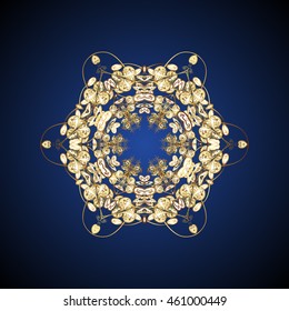 Flat design with abstract snowflakes isolated on colors background. Vector snowflakes background. Snowflakes pattern. Vector illustration. Snowflake colorful pattern.