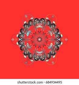 Flat design with abstract snowflakes isolated on colors background. Snowflake colorful pattern. Snowflakes pattern. Vector illustration. Vector snowflakes background.