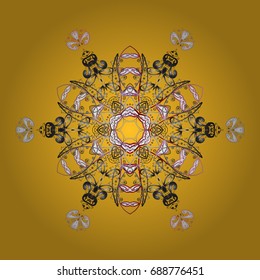 Flat design with abstract snowflakes isolated on colors background. Vector illustration. Vector snowflakes background. Snowflake colorful pattern. Snowflakes pattern.