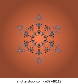 Flat design with abstract snowflakes isolated on colors background. Snowflake colorful pattern. Vector illustration. Vector snowflakes background. Snowflakes pattern.